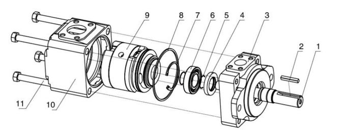 合せ釘Pinのベーンの構造が付いている耐久のデニソンのピストン・ポンプT6C-005-1R00-A1